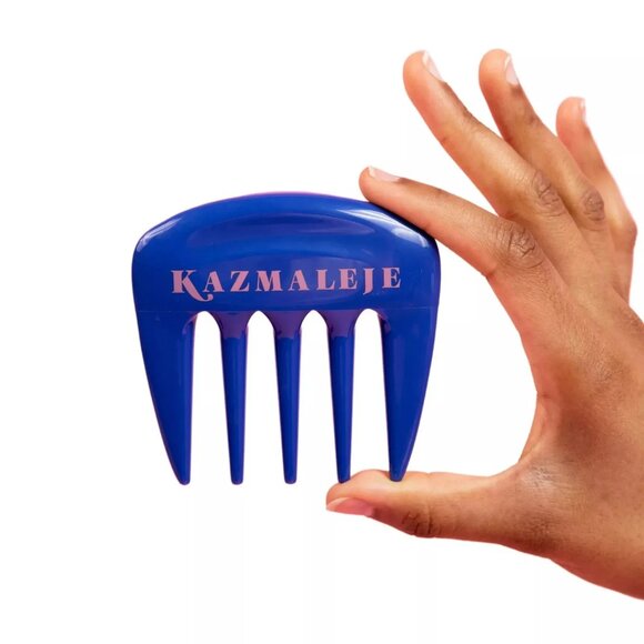 KAZMALEJE Kurls Plus Wide Toothpick Hair Comb, Cobalt - NEW in Sealed Package - Picture 2 of 6